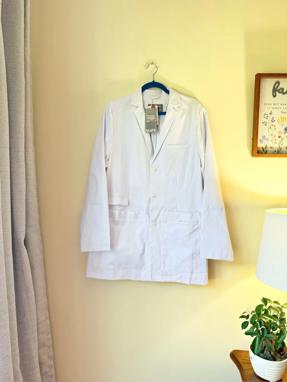 NWT WonderWink Men's White Lab Coat Jacket